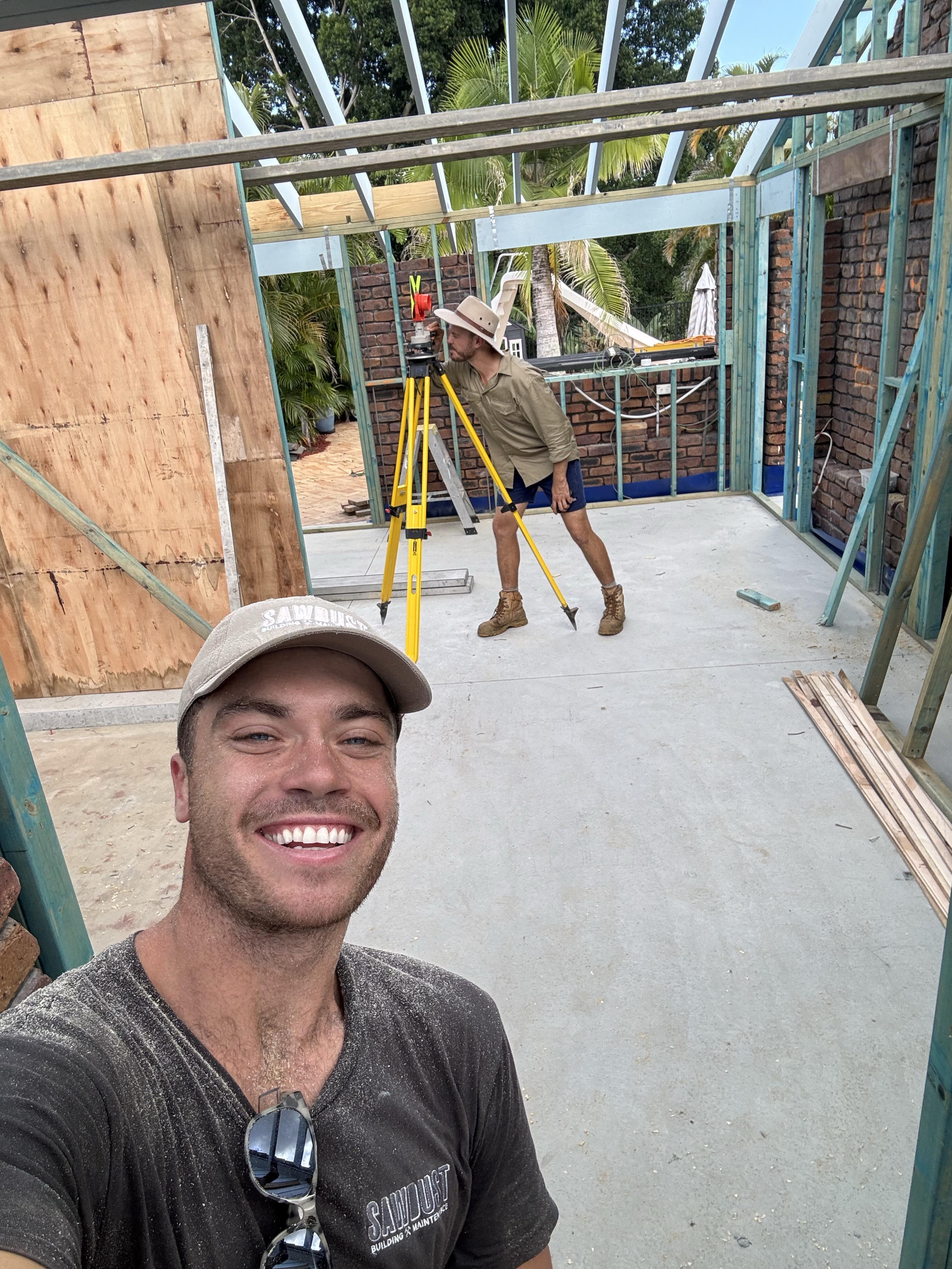 Louie, owner-builder of Sawdust Building & Maintenance, at a Gold Coast construction site
